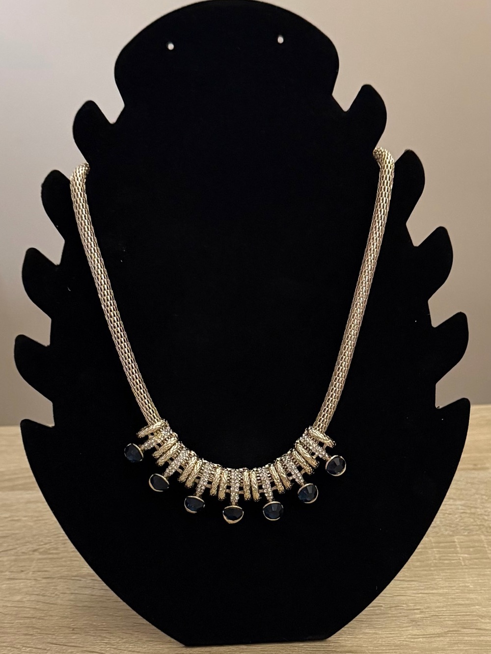 Glam Rhinestone Fringe Statement Necklace NWT